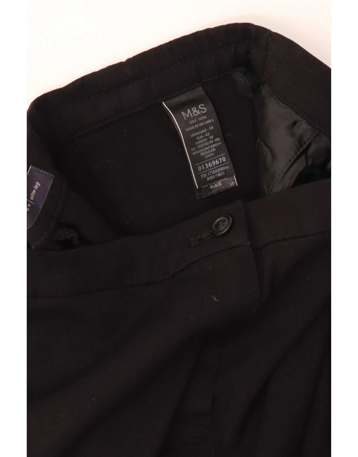 Damskie spodnie codzienne Marks & Spencer UK 14 Large W34 L30 Czarny poliester