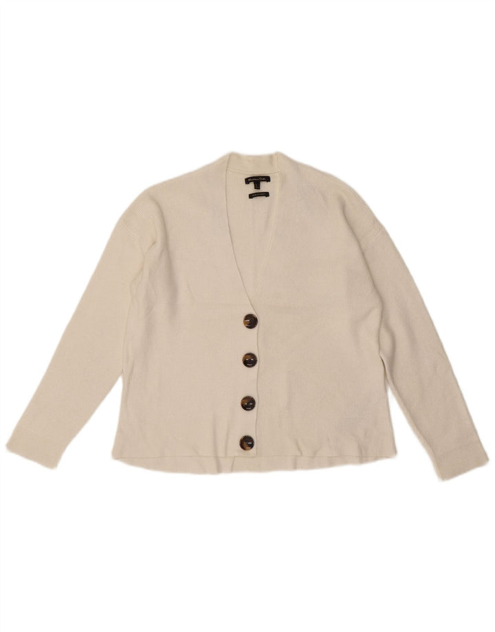 Sweter damski Massimo Dutti Crop Cardigan UK 10 Small White Wiskoza