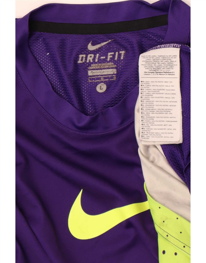Męski T-shirt Nike Dri Fit z grafiką, duży, fioletowy, geometryczny poliester
