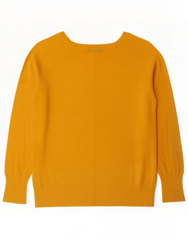 Damski sweter Zara z dekoltem w łódkę UK 16 duży żółty wiskoza