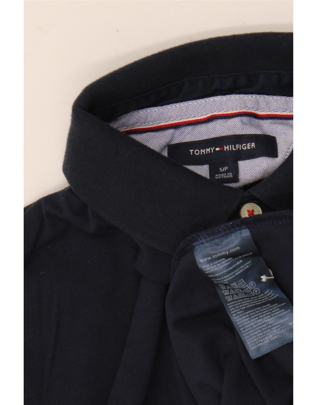Męska koszulka polo Tommy Hilfiger, mała, granatowa, bawełniana