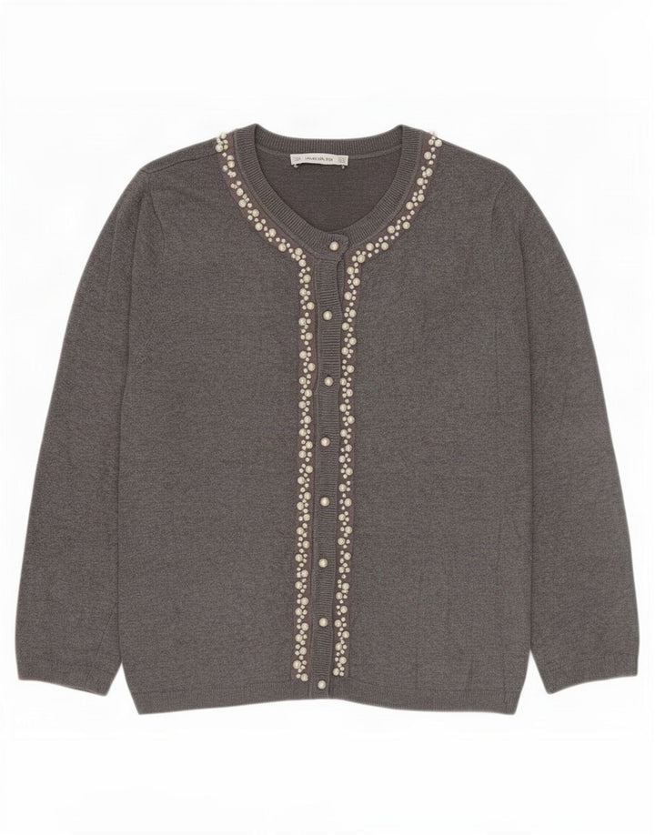 Sweter damski Zara Cardigan UK 14, duży, szary