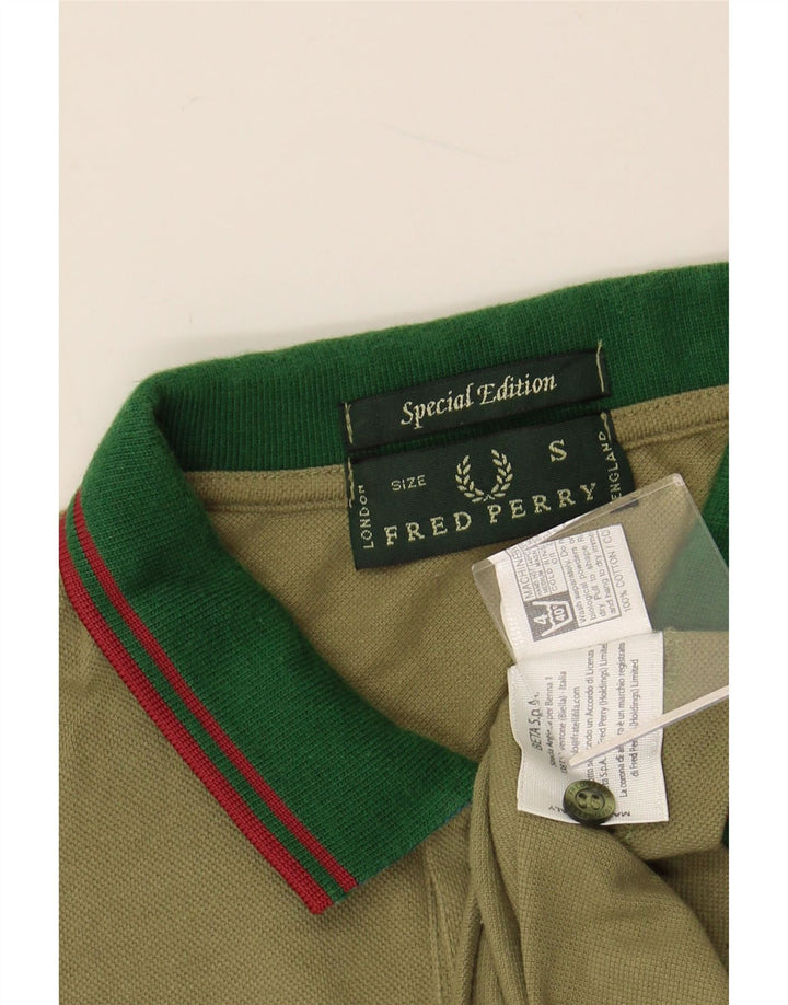Męska koszulka polo FRED PERRY, mała, zielona, bawełniana