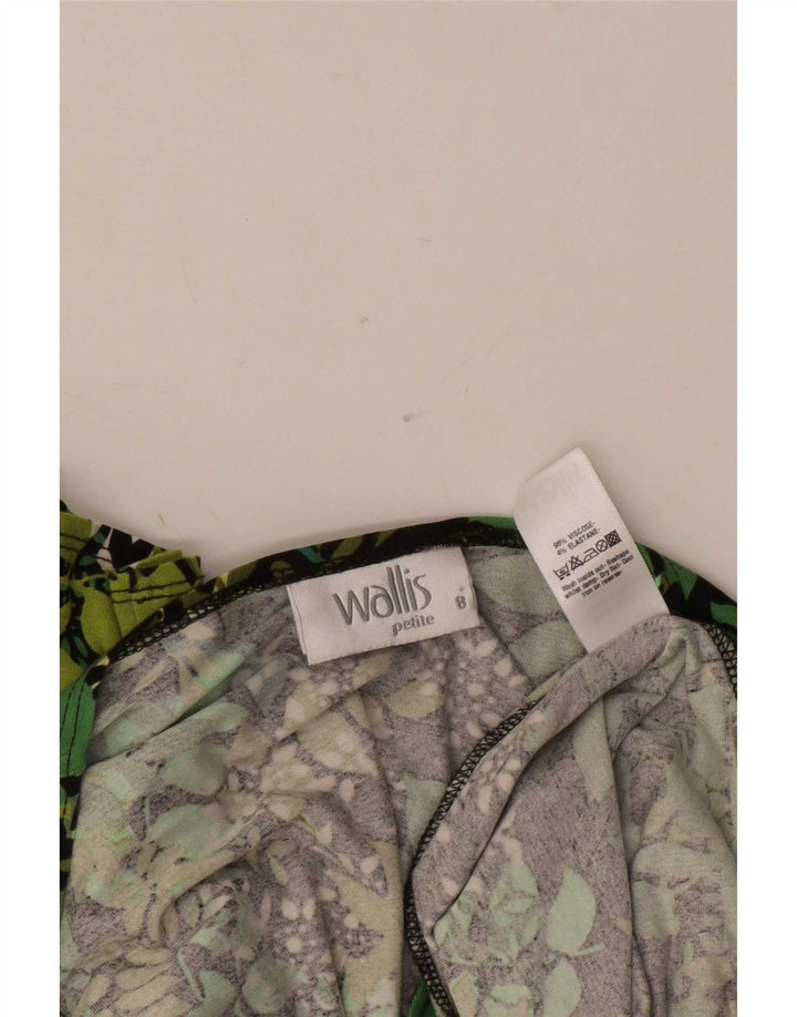 Damska sukienka podstawowa Wallis Petite z rękawem 3/4 UK 8 Small, zielona, w kwiaty, wiskoza