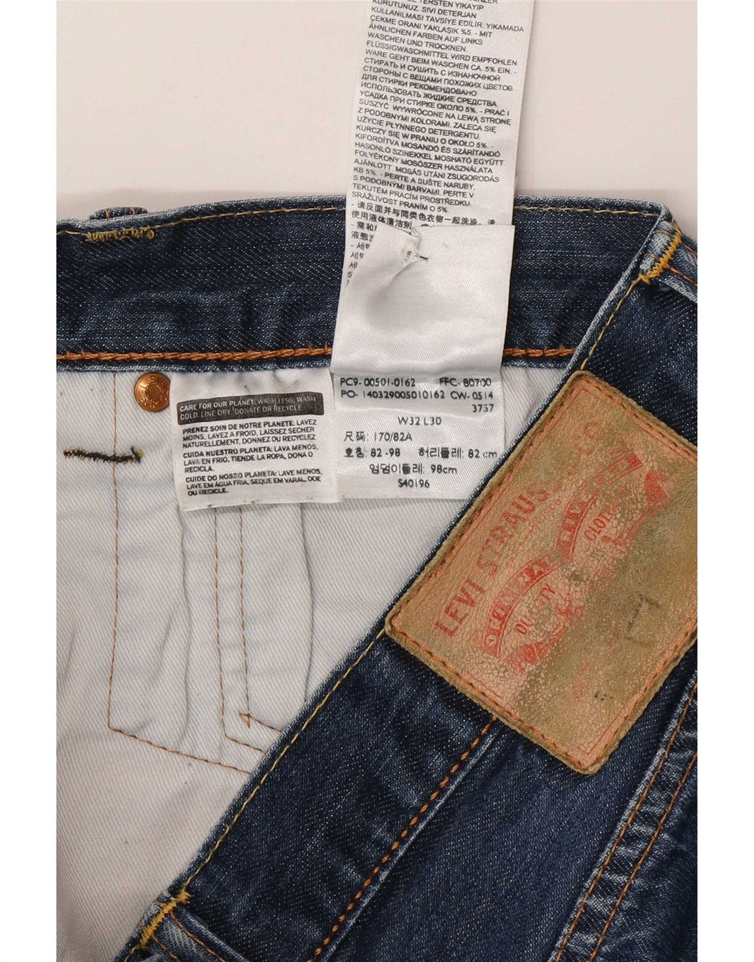Męskie proste dżinsy Levi's W32 L30 Niebieskie bawełniane