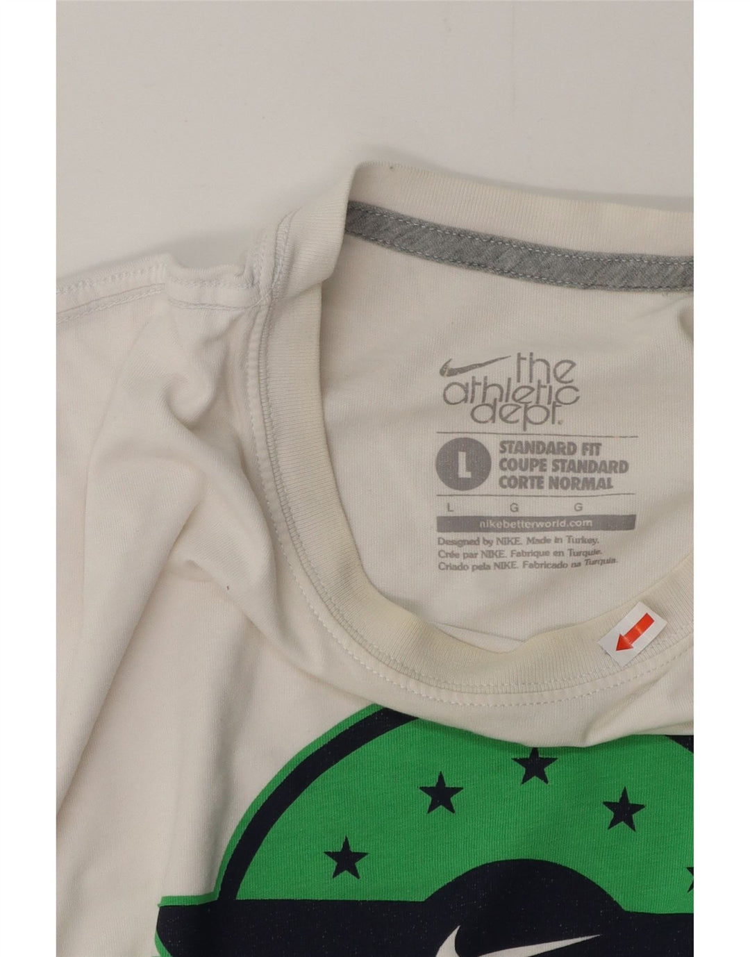 Męski T-shirt NIKE Coupe o standardowym kroju z grafiką, duży, biały