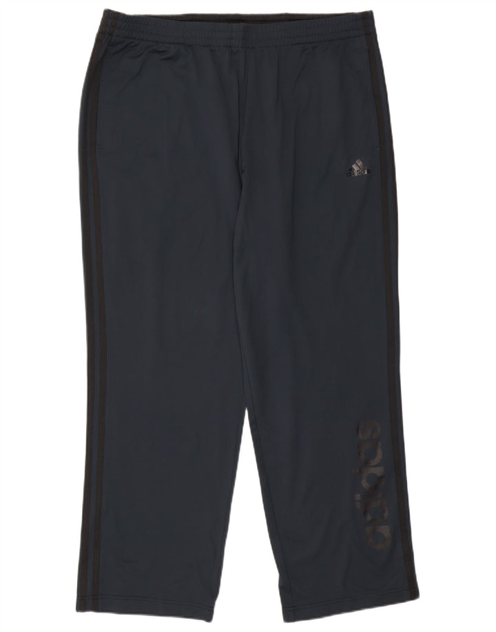 Męskie spodnie dresowe Adidas Climalite Graphic XL, granatowe, poliestrowe