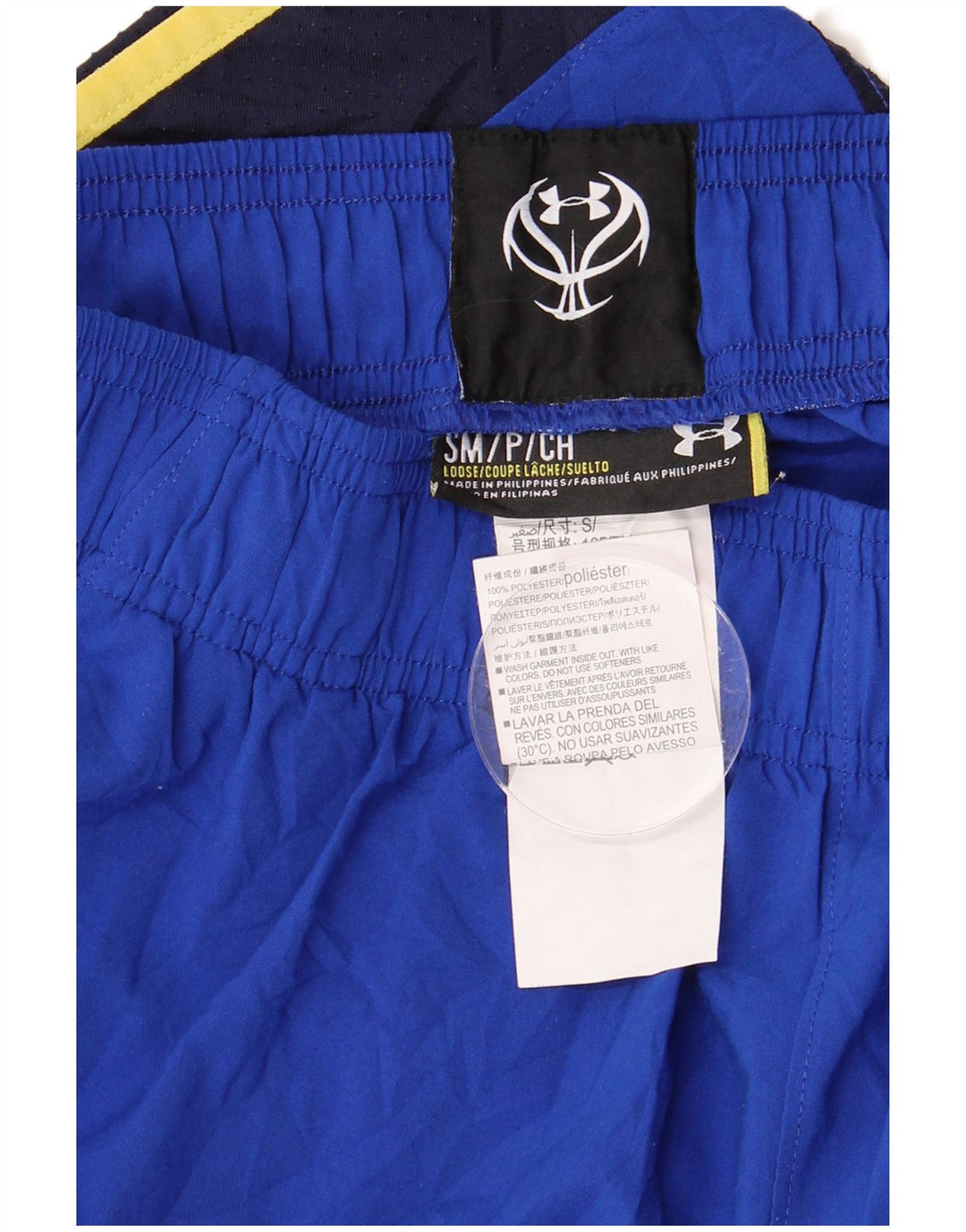 Męskie spodenki sportowe Under Armour, mały niebieski, poliester z blokami kolorów