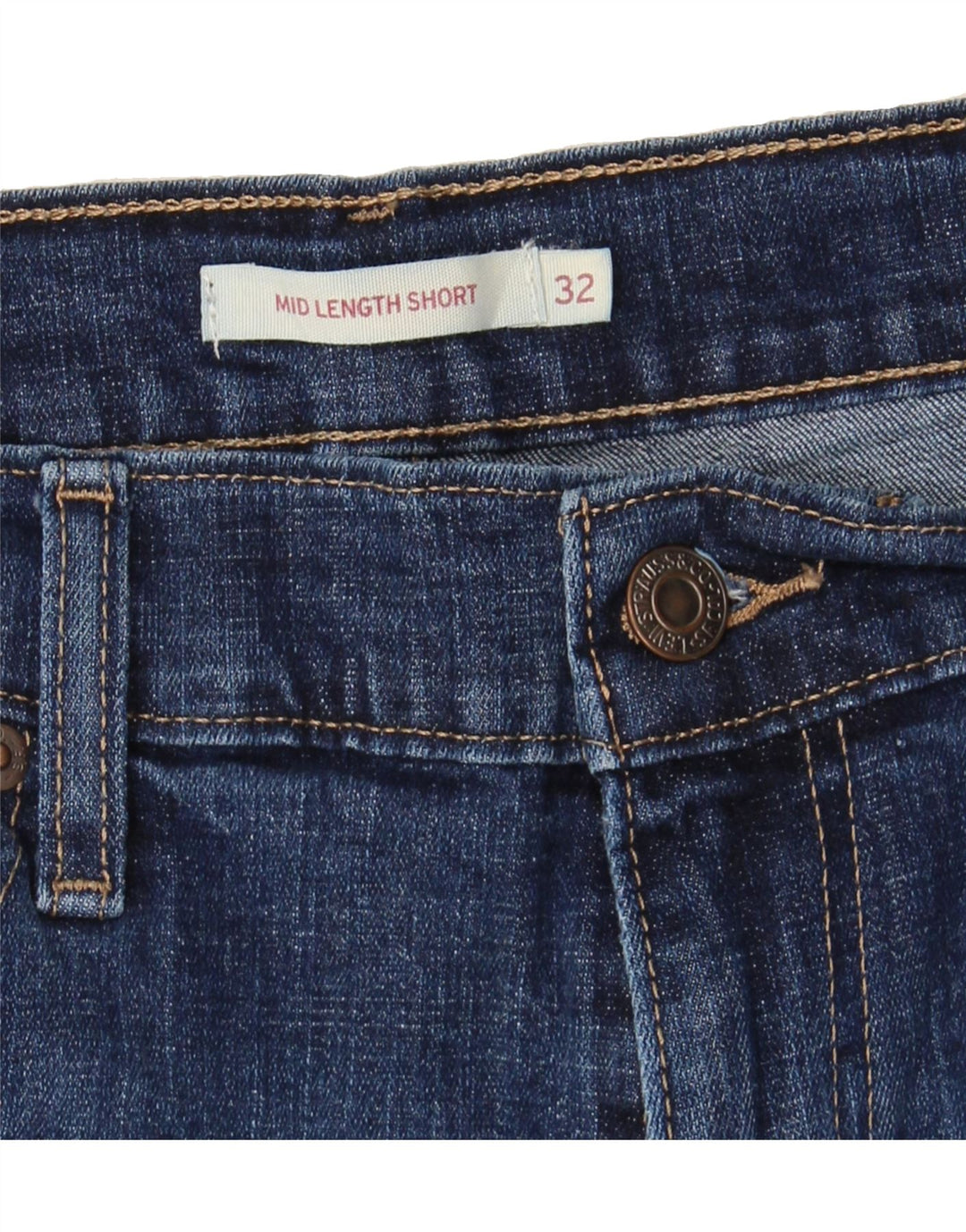 LEVI'S Womens Denim Shorts W32 Large Navy Blue Vintage Levi's and Second-Hand Levi's from Messina Hembry 
