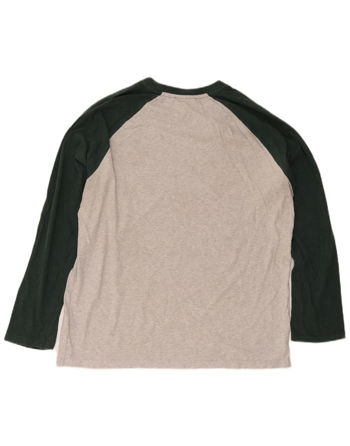 Męski top Superdry z długim rękawem 2XL, szara, bawełniana w bloki kolorów