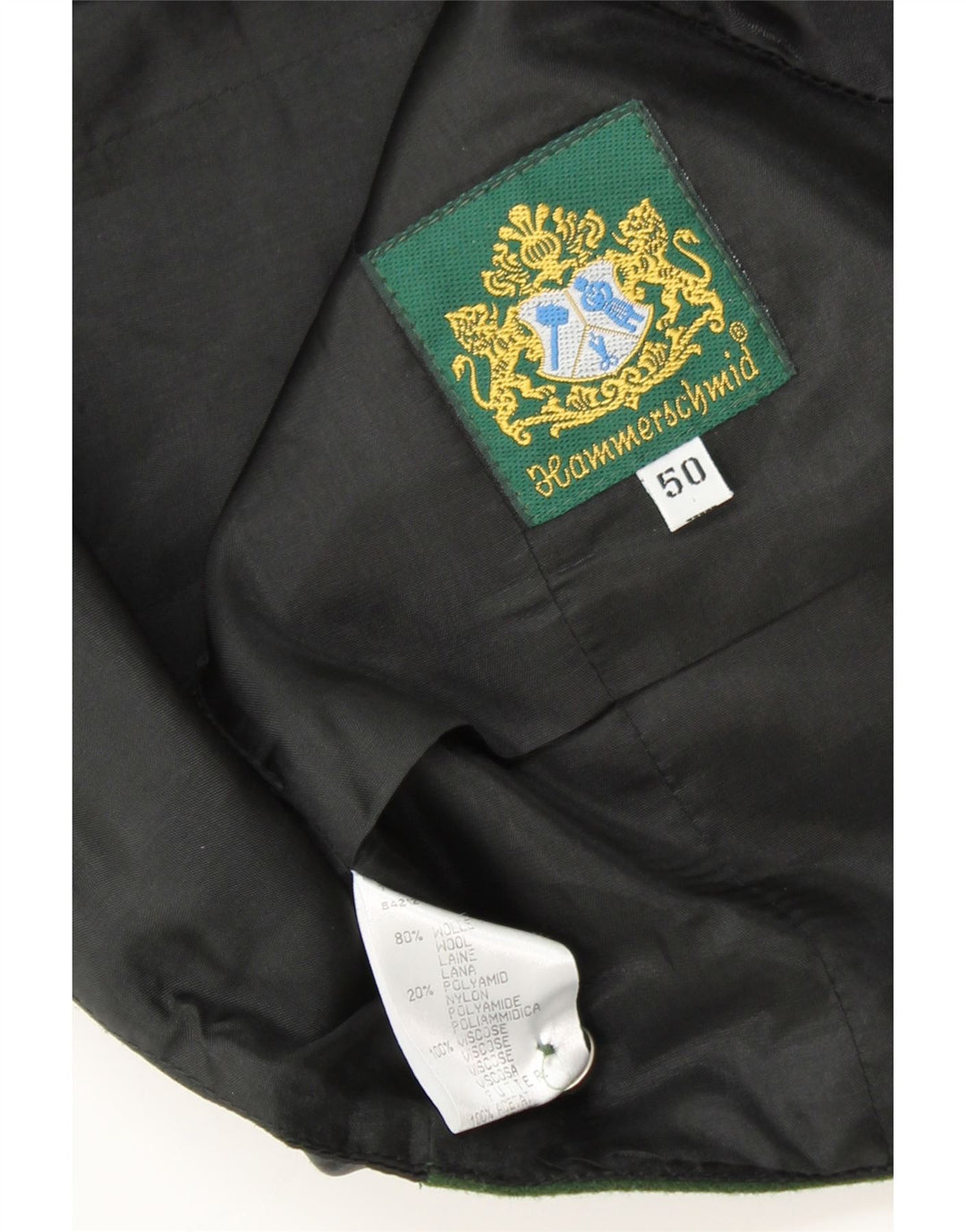 HAMMERSCHMID Męska kamizelka EU 50 Średnia zielona wełna