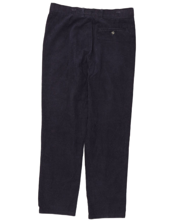 MARKS & SPENCER Mens Regular Corduroy Trousers W34 L33 Navy Blue Cotton