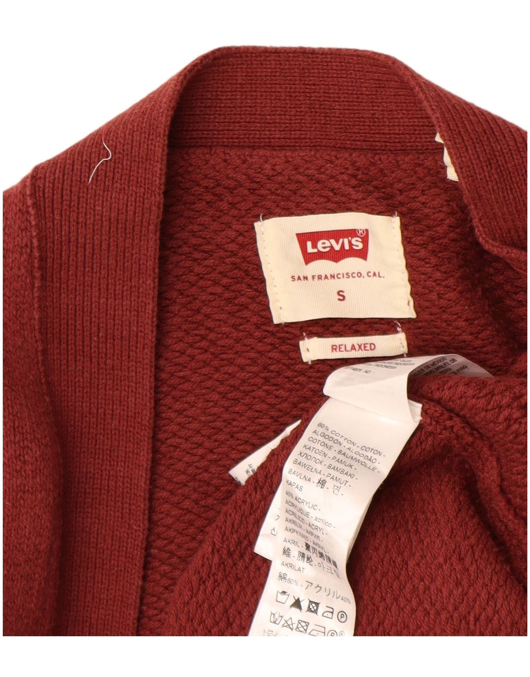 LEVI'S Męski sweter oversize o swobodnym kroju, w małe brązowe paski