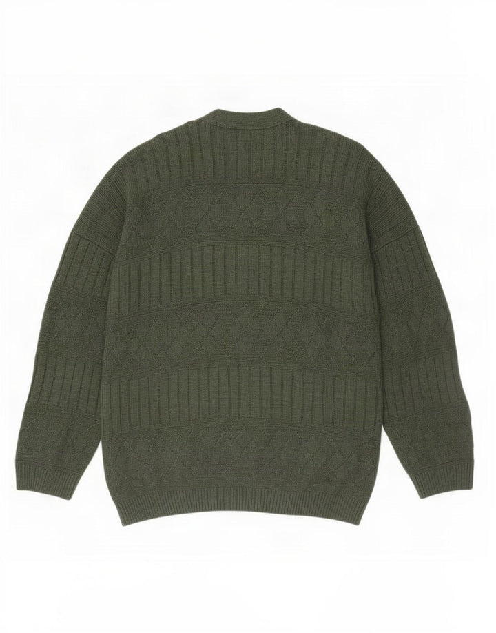 Marks & Spencer Męski sweter St. Michael Cardigan, duży, zielony
