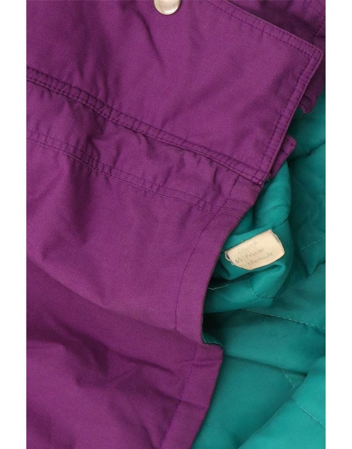 Damska kurtka wiatrówka w stylu vintage UK 18 XL Fioletowy poliester z blokami kolorów