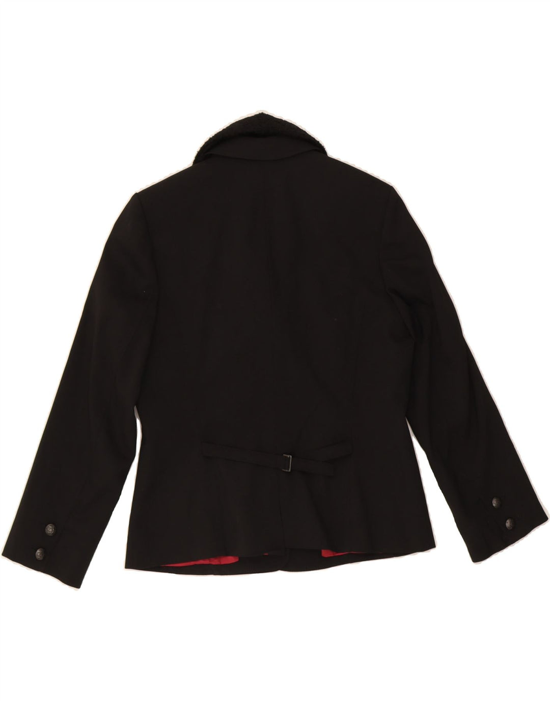 HUCKE Womens 3 Button Blazer Jacket UK 14 Large Black Polyester Vintage Hucke and Second-Hand Hucke from Messina Hembry 