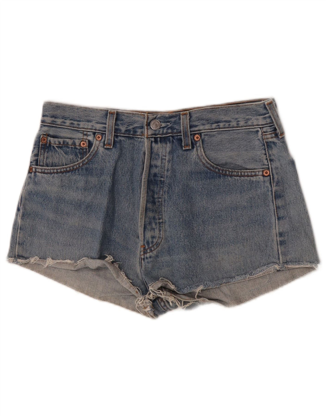 Damskie spodnie jeansowe Levi's 501 z wysokim stanem W30, średni niebieski