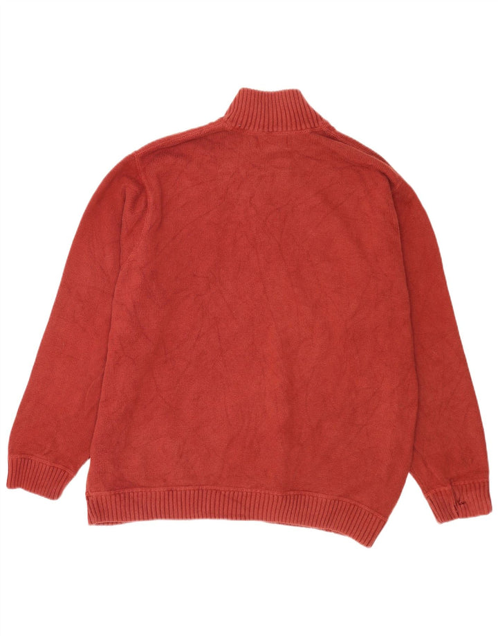 Męski sweter zapinany na zamek Eddie Bauer 2XL Bordowa bawełna
