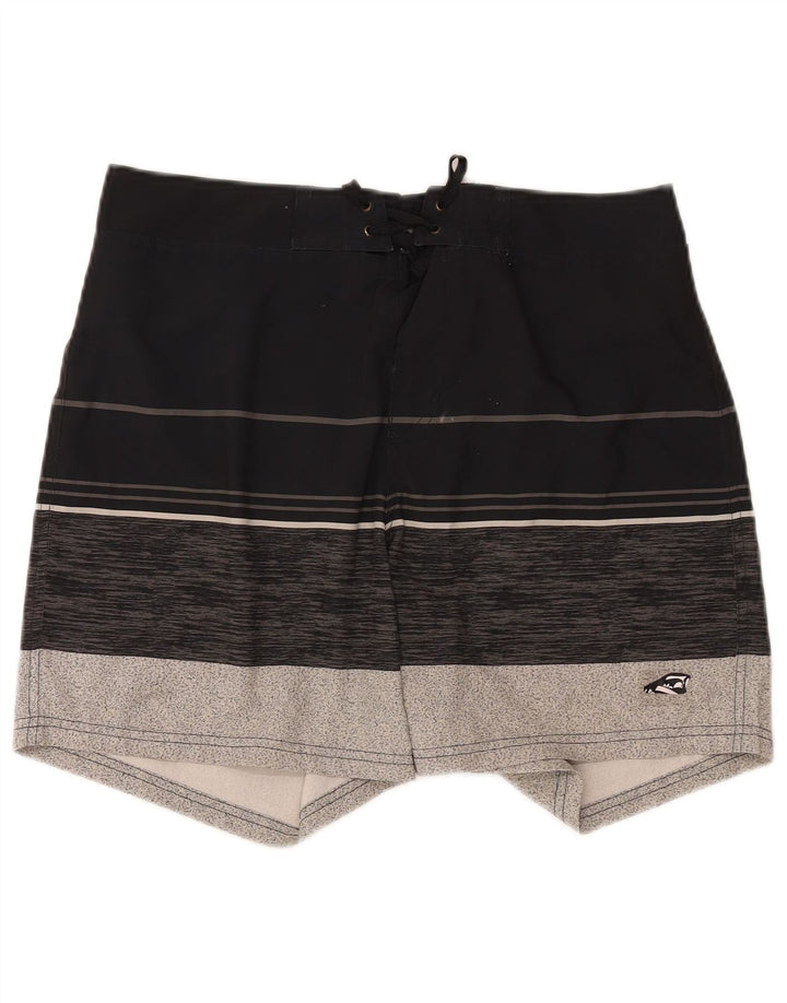 CRIVIT Mens Swimming Shorts Medium Black Colourblock Polyester