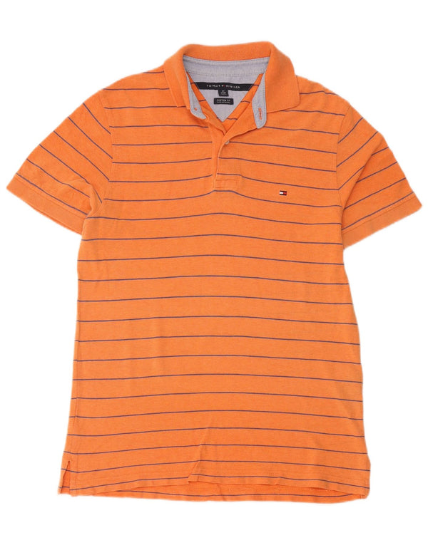 Męska koszulka polo Tommy Hilfiger o dopasowanym kroju XS, bawełniana w pomarańczowe paski
