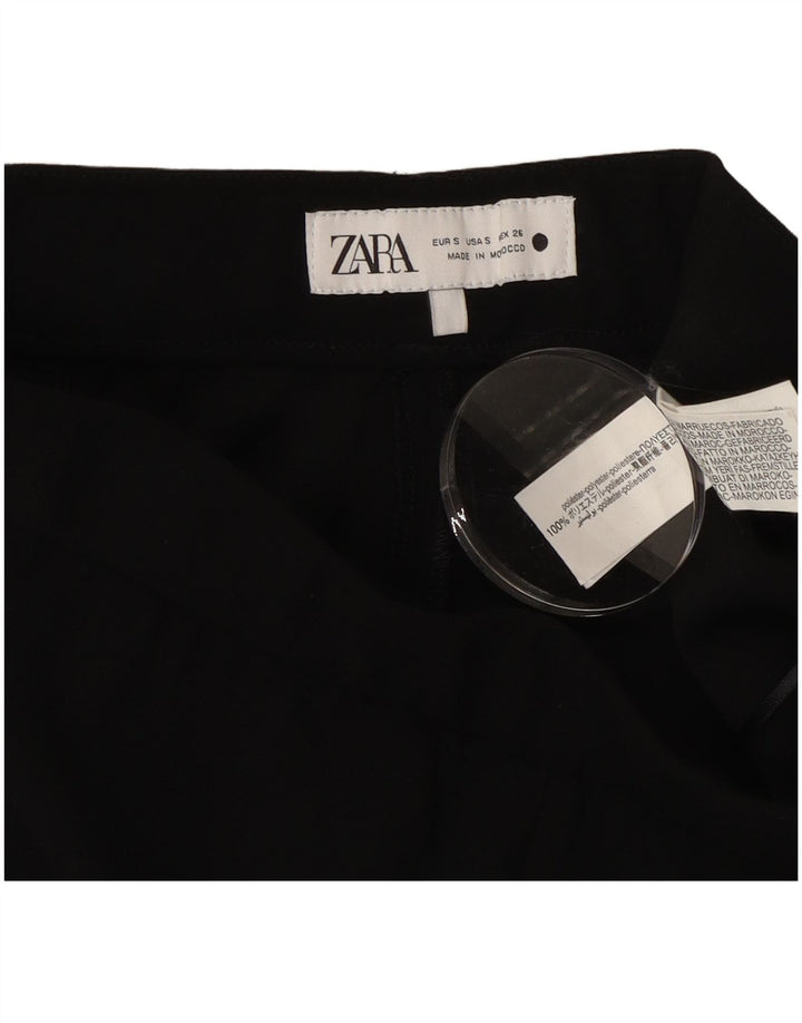 Spodnie damskie Zara Bootcut, małe, W26 L28, czarne, poliestrowe