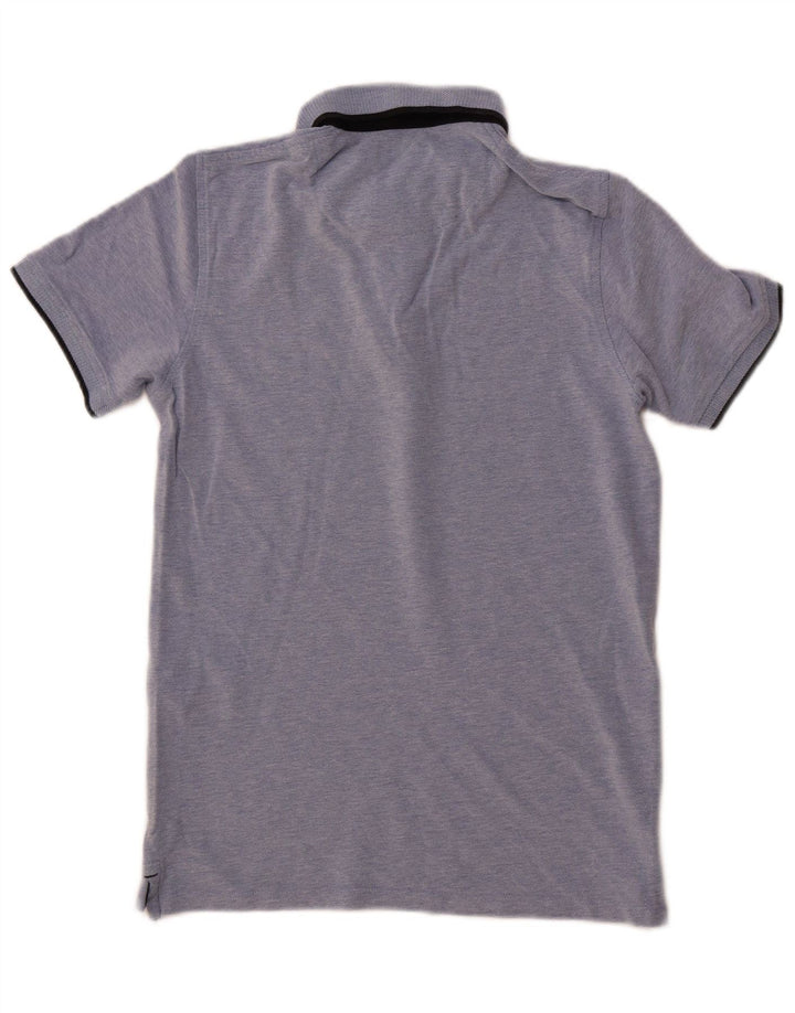 Męska koszulka polo JACK & JONES, mała, niebieska, bawełniana w cętki