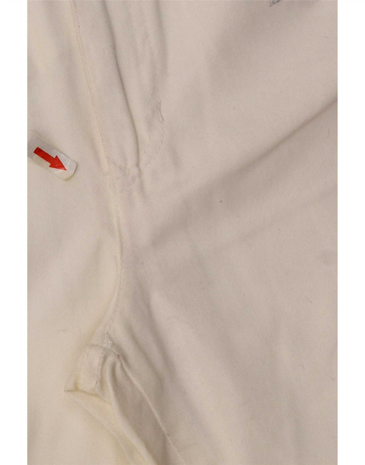 Damskie spodnie Capri z wysokim stanem Roccobarocco IT 44 Medium W26 L22 Białe