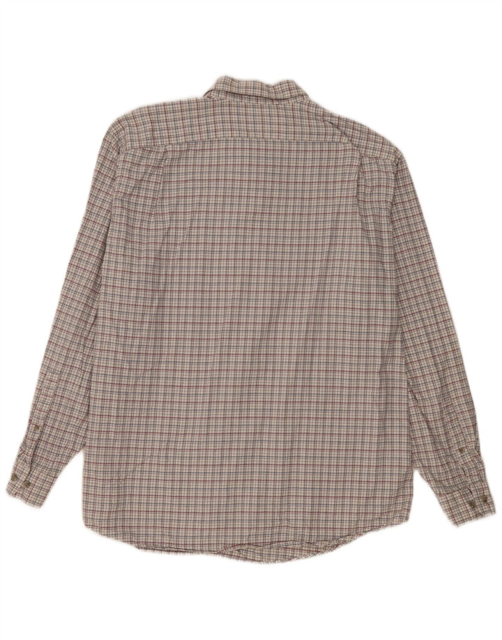 Męska koszula o swobodnym kroju Eddie Bauer XL w białą kratkę, bawełniana