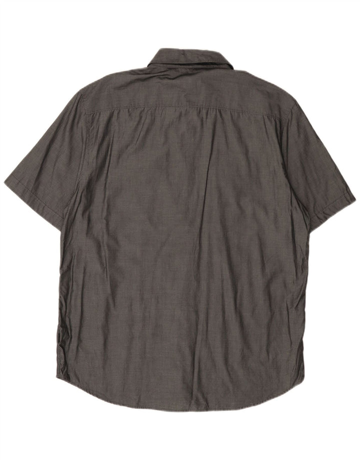 Męska koszula z krótkim rękawem CALVIN KLEIN, duża, szara, bawełniana