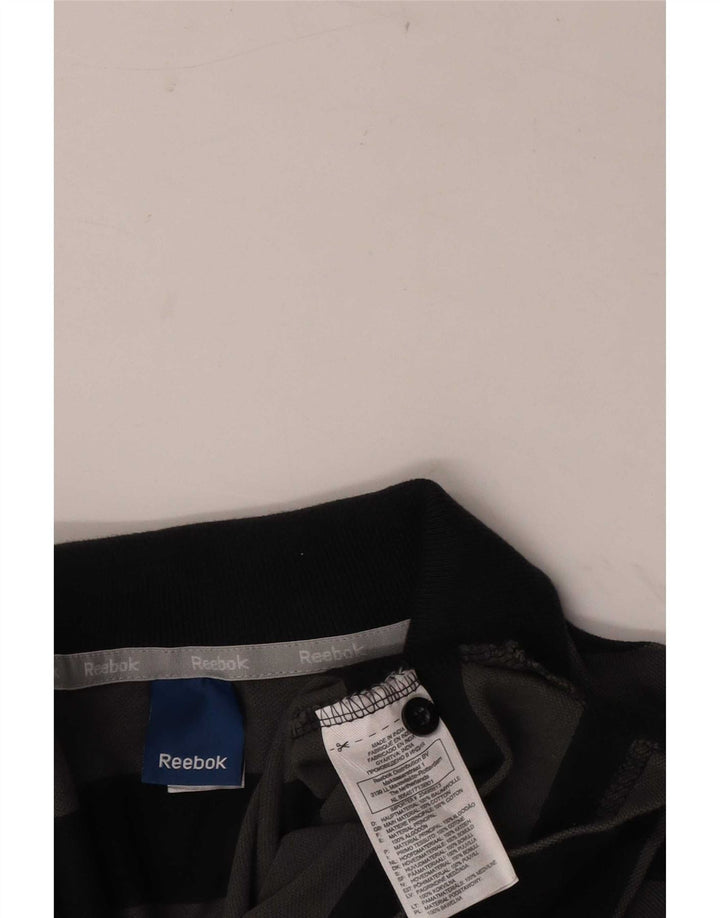 Męska koszulka polo Reebok XL, szara, bawełniana w paski