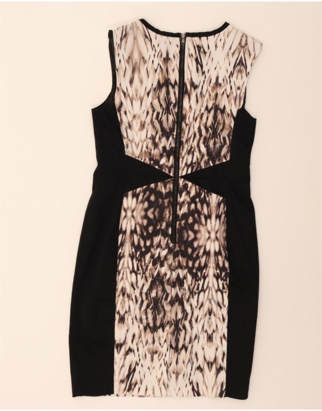 WAREHOUSE Womens Sleeveless Bodycon Dress UK 14 Medium Black Geometric Vintage Warehouse and Second-Hand Warehouse from Messina Hembry 