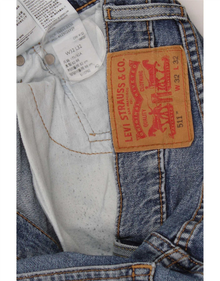 Męskie jeansy Levi's 511 Slim W32 L32 Niebieska bawełna