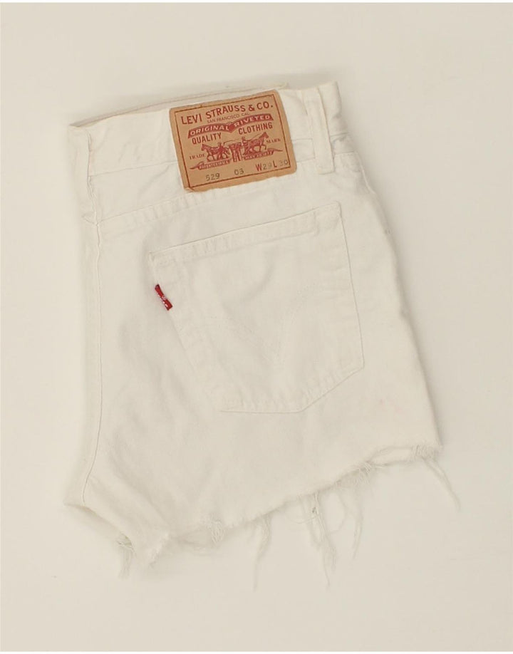 LEVI'S Womens 529 Denim Shorts W29 Medium White Vintage Levi's and Second-Hand Levi's from Messina Hembry 