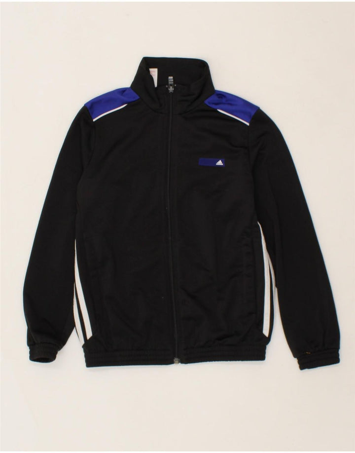 ADIDAS Boys Graphic Tracksuit Top Jacket 9-10 Years Black Colourblock Vintage Adidas and Second-Hand Adidas from Messina Hembry 