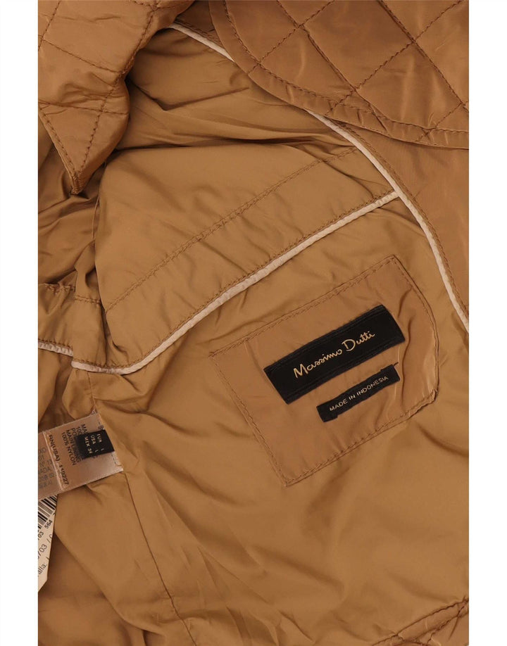 Damska pikowana kurtka Massimo Dutti UK 14 duża beżowa poliester