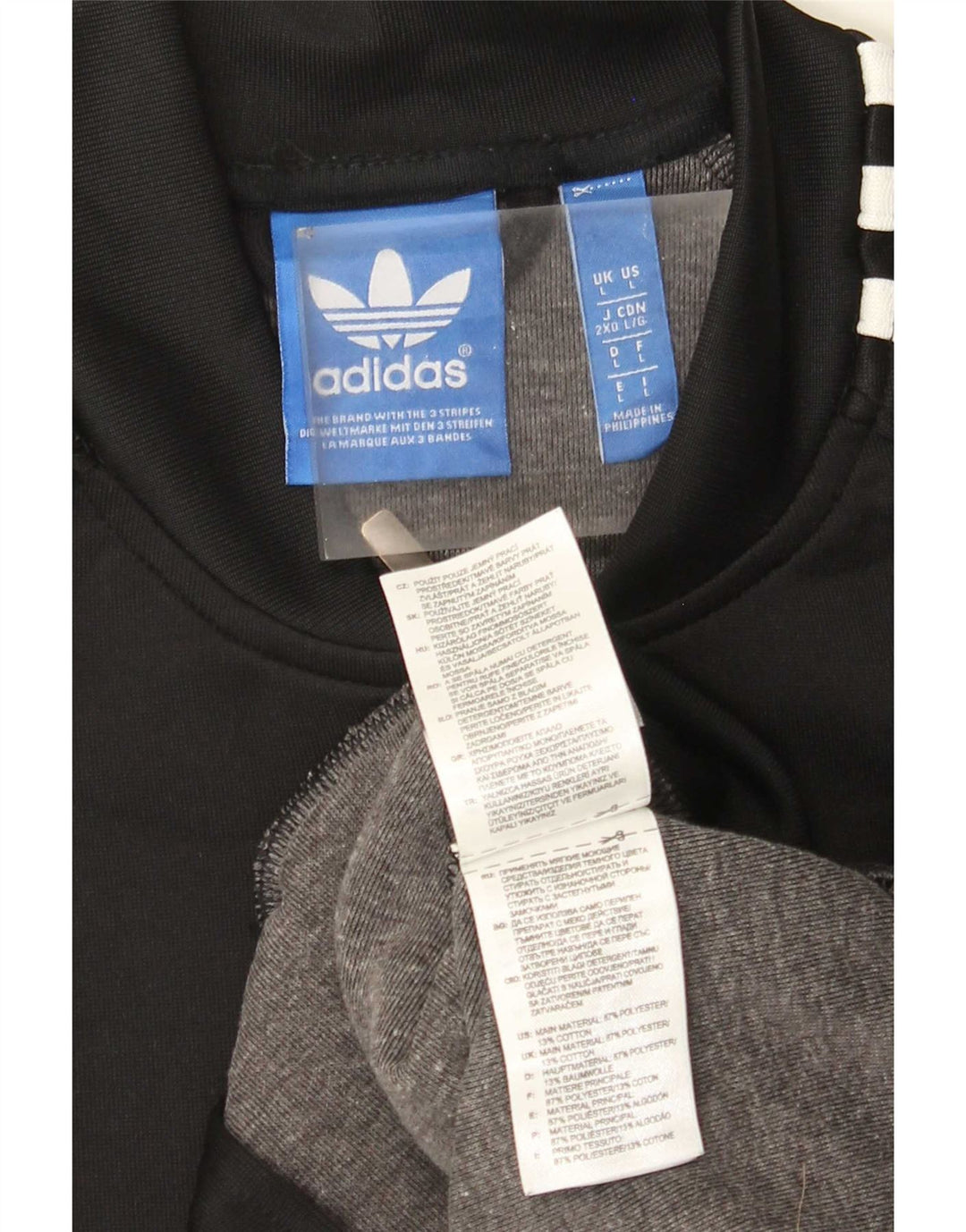 Adidas Męska bluza dresowa, duża, czarna, poliestrowa