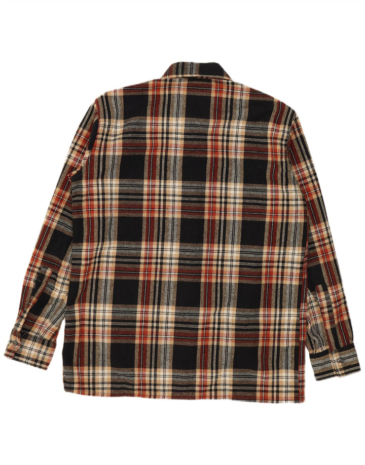 Męska koszula flanelowa w stylu vintage, rozmiar 39, średnia, wielobarwna kratka, poliakryl