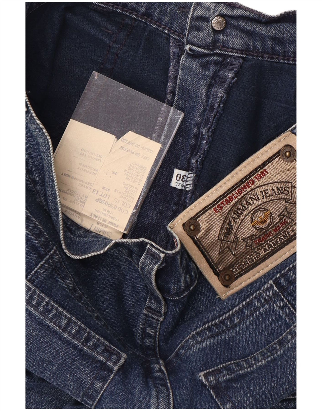 ARMANI Womens Slim Jeans W30 L29 Blue Cotton