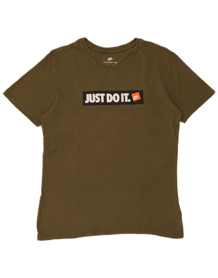 Męska koszulka z grafiką Nike, średnia, bawełniana khaki