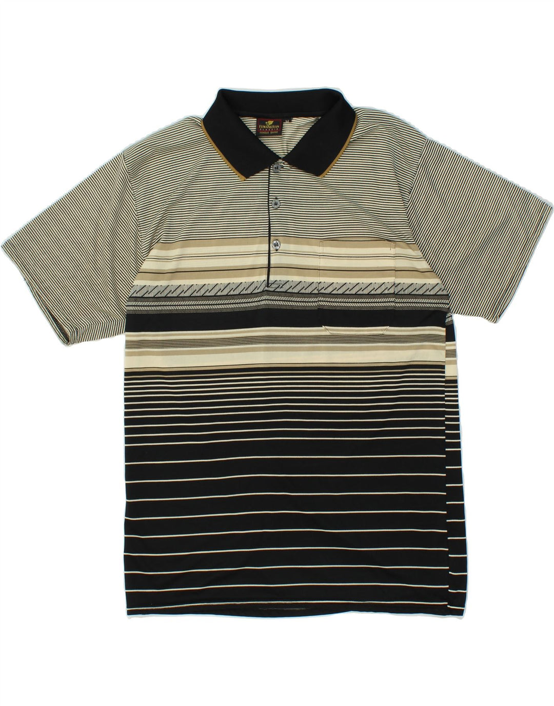 Męska koszulka polo VINTAGE, poliester w szare paski