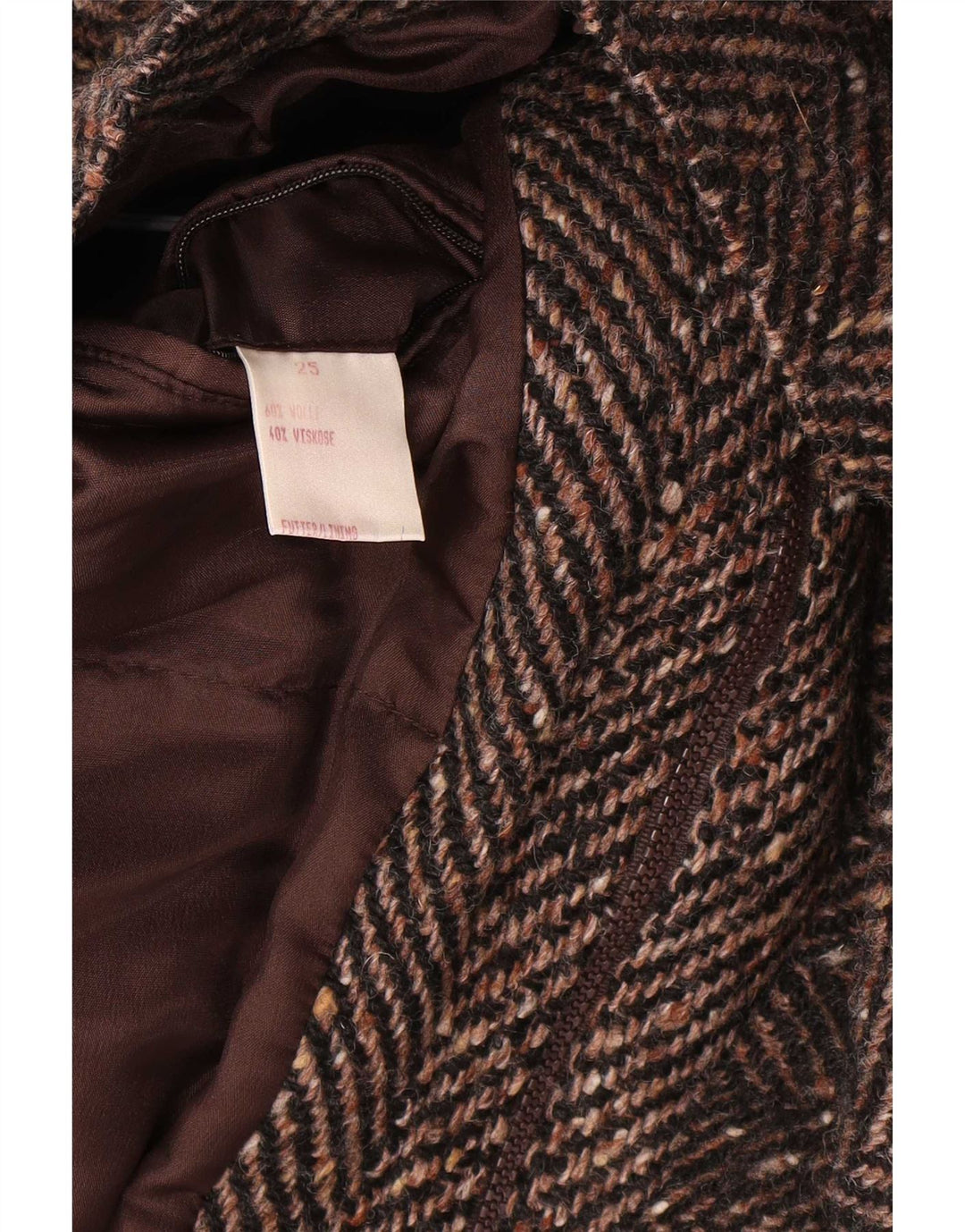 Męska kurtka wiatrówka Bomber Vintage UK 42 XL Brązowa wełna w jodełkę