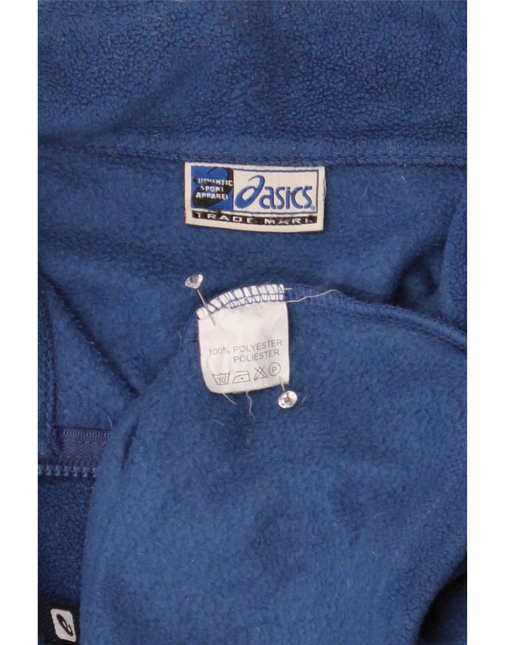Męski sweter polarowy Asics z zamkiem błyskawicznym, duży granatowy poliester