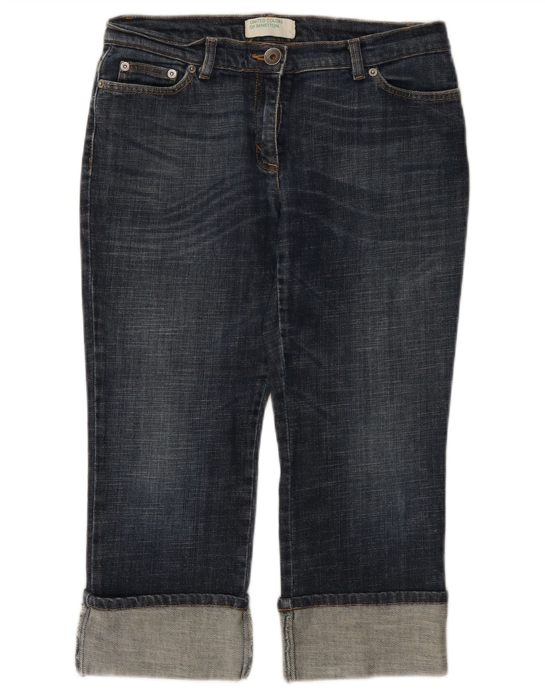 Damskie jeansy Capri BENETTON W28 L21 niebieskie