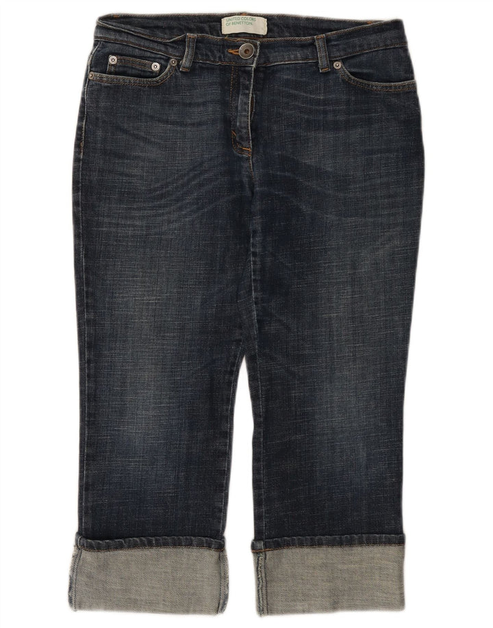 Damskie jeansy Capri BENETTON W28 L21 niebieskie