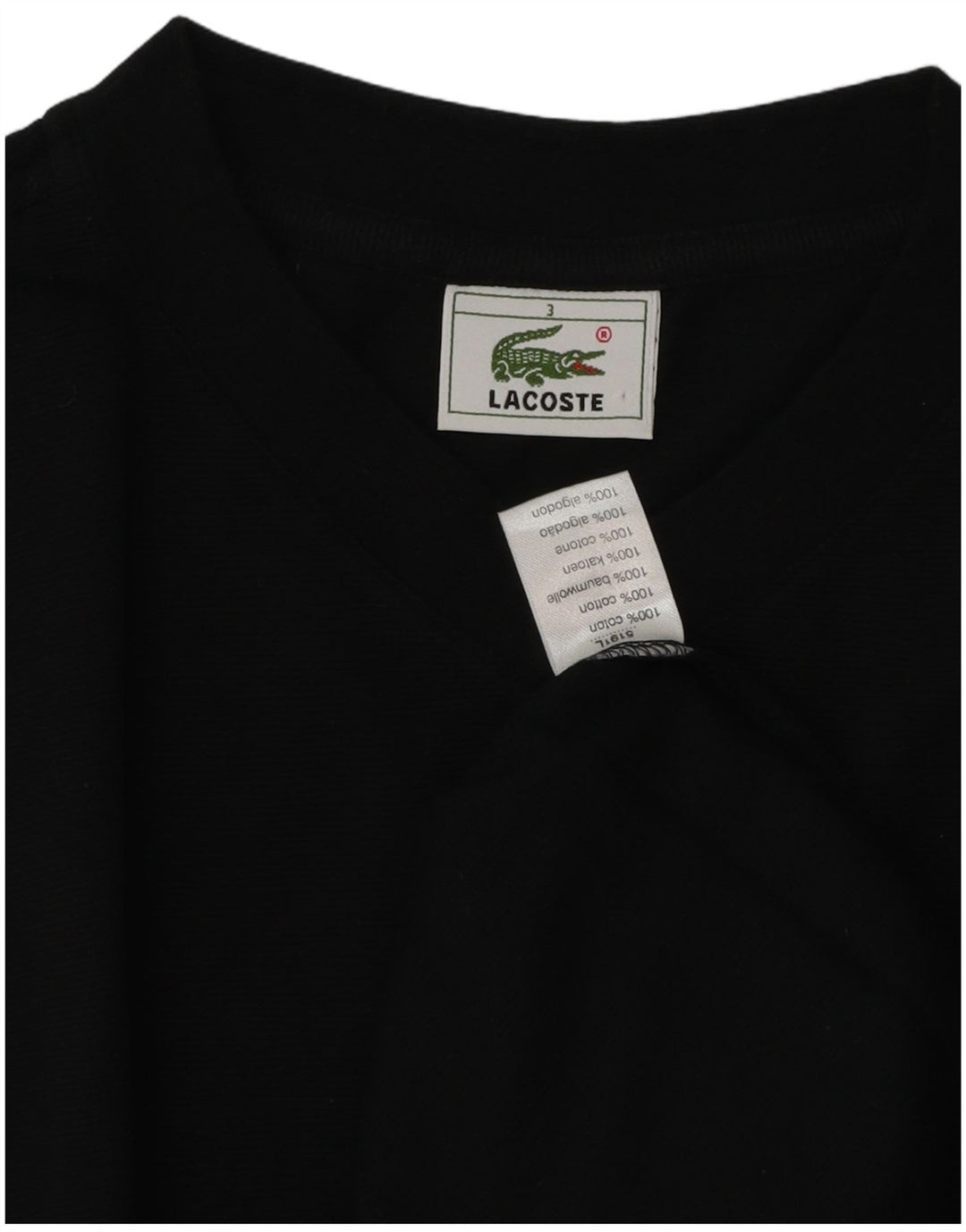 T-shirt męski Lacoste, rozmiar 3, mały, czarny, bawełniany