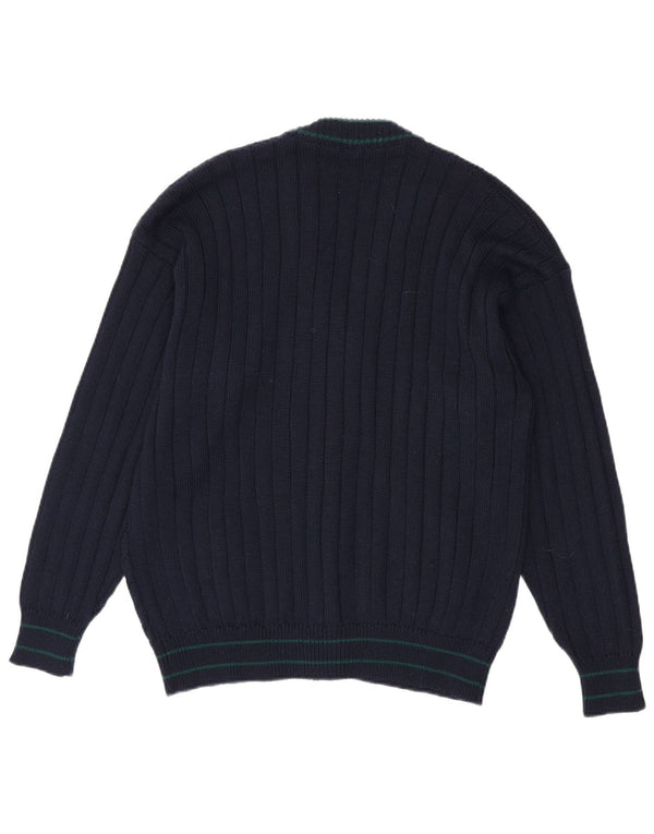 Sweter męski w stylu vintage, średni granatowy