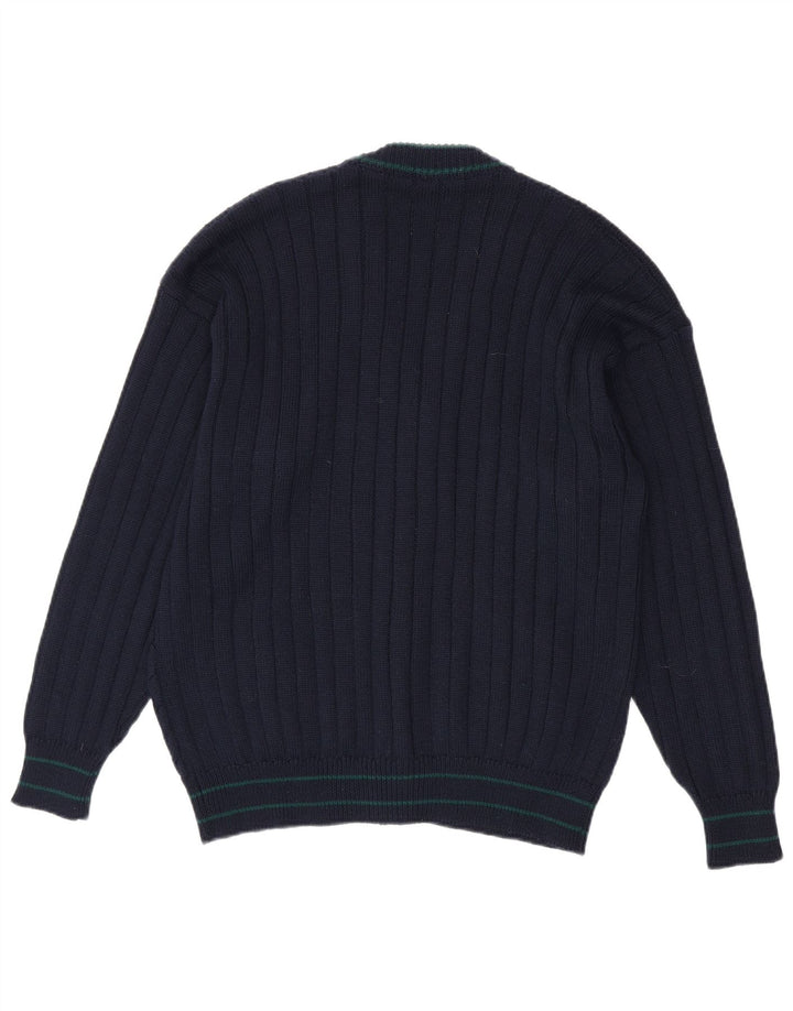Sweter męski w stylu vintage, średni granatowy