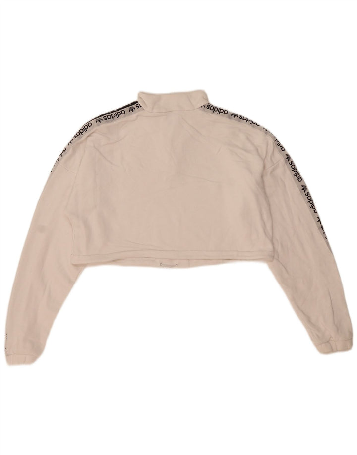 Damska bluza Adidas Oversized Graphic Crop Jumper UK 12 Medium White