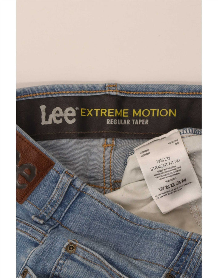 Męskie dżinsy Lee Extreme Motion Regular Tapered W36 L32 Niebieskie bawełniane