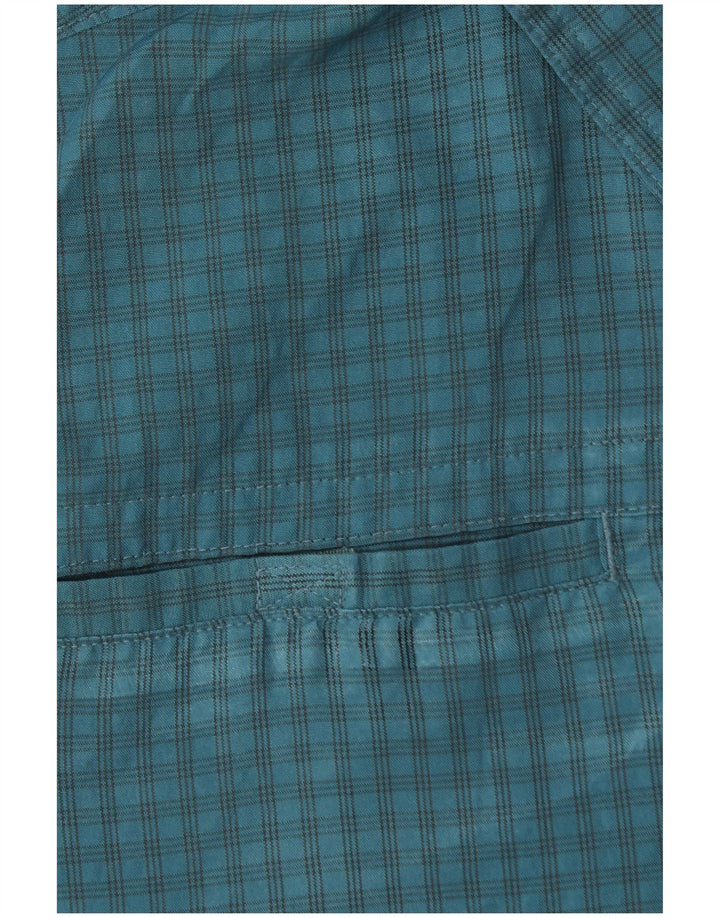 Koszula męska z krótkim rękawem EDDIE BAUER, poliester w kratkę, w kolorze średnioniebieskim
